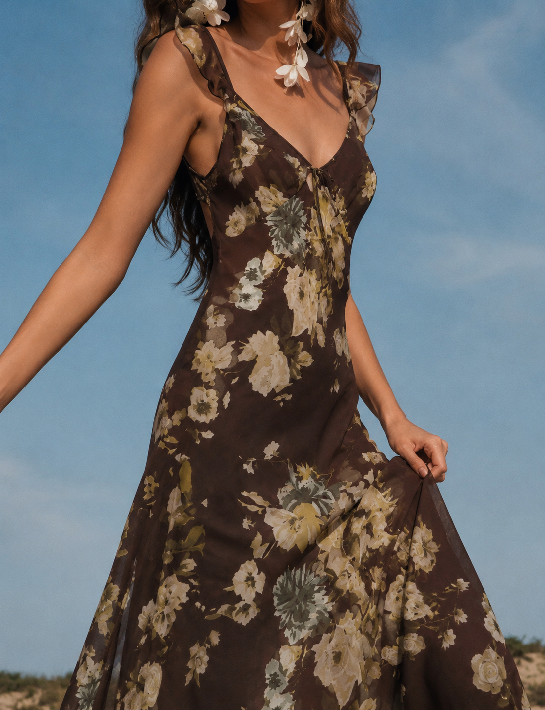 Floral Camisol Dress Marina Blanche