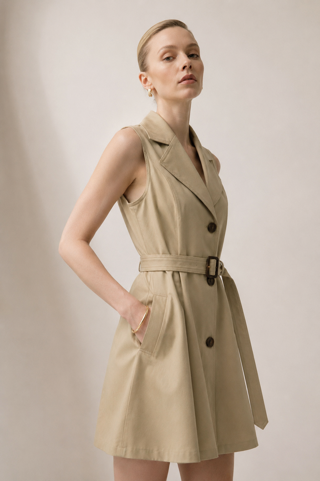 Trench Belt Dress Marina Blanche