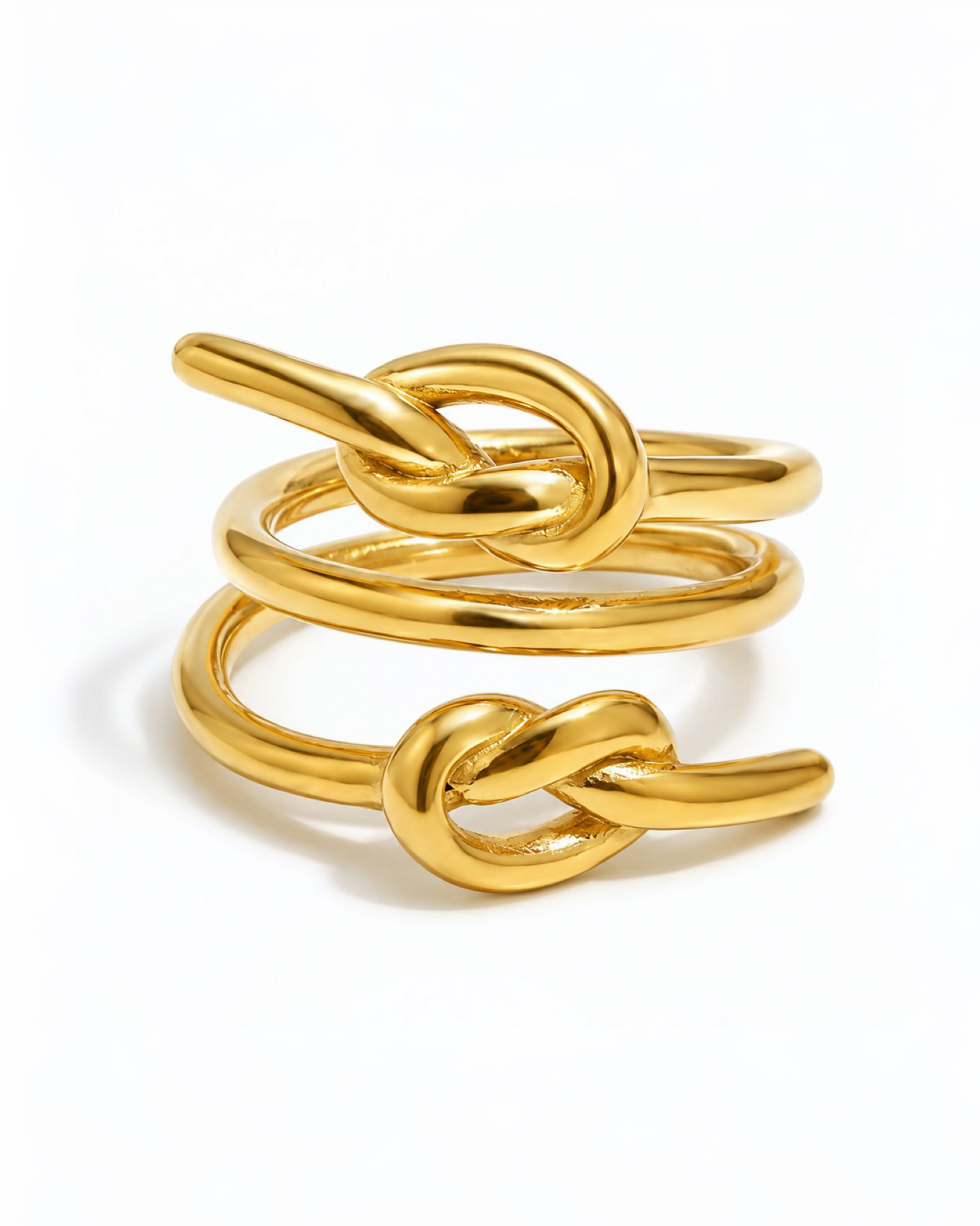 Tie Knot Double Layer Ring Marina Blanche