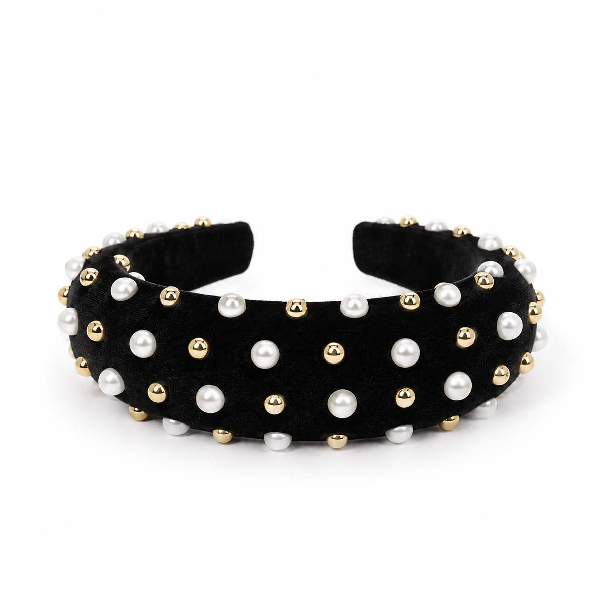 Pearl-Embellished Headband Marina Blanche