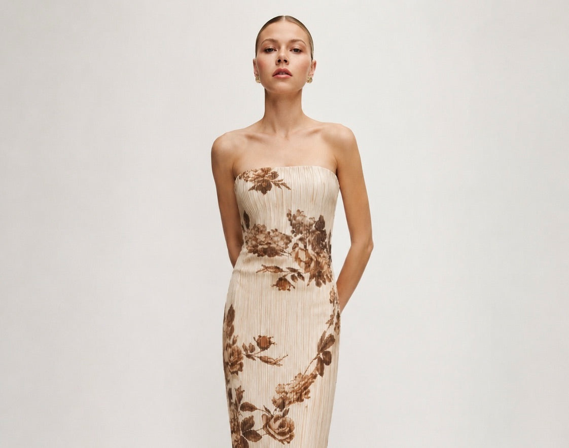Vintage Floral Dress Marina Blanche