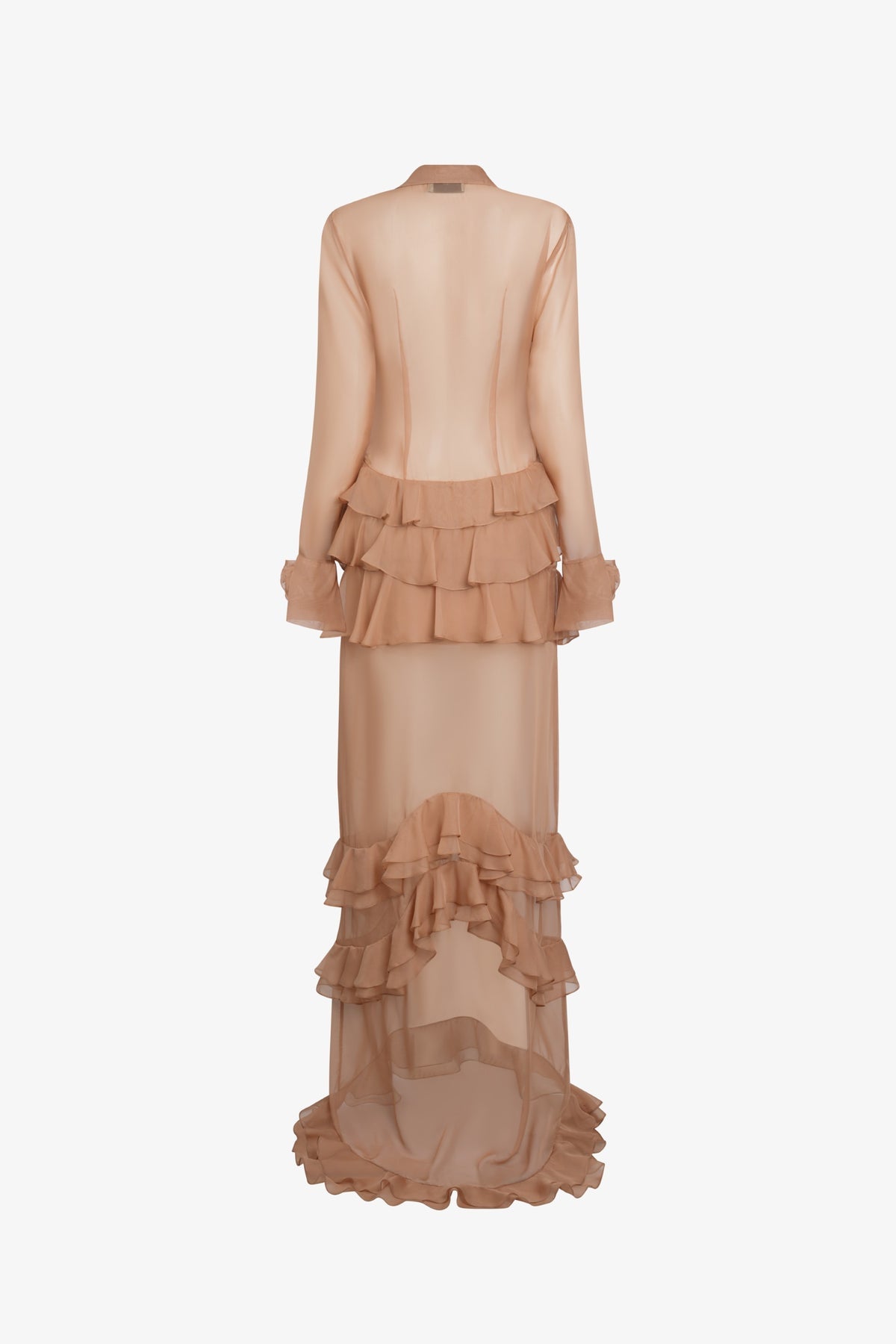 Floral Sheer Chiffon Maxi Dress Marina Blanche