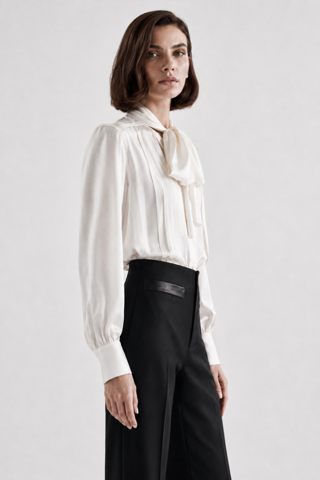 Blus silke Marina Blanche