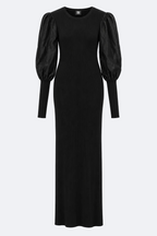 Cornola Ribbed Maxi Dress in Charcoal Marina Blanche