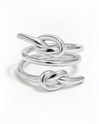 Tie Knot Double Layer Ring Marina Blanche