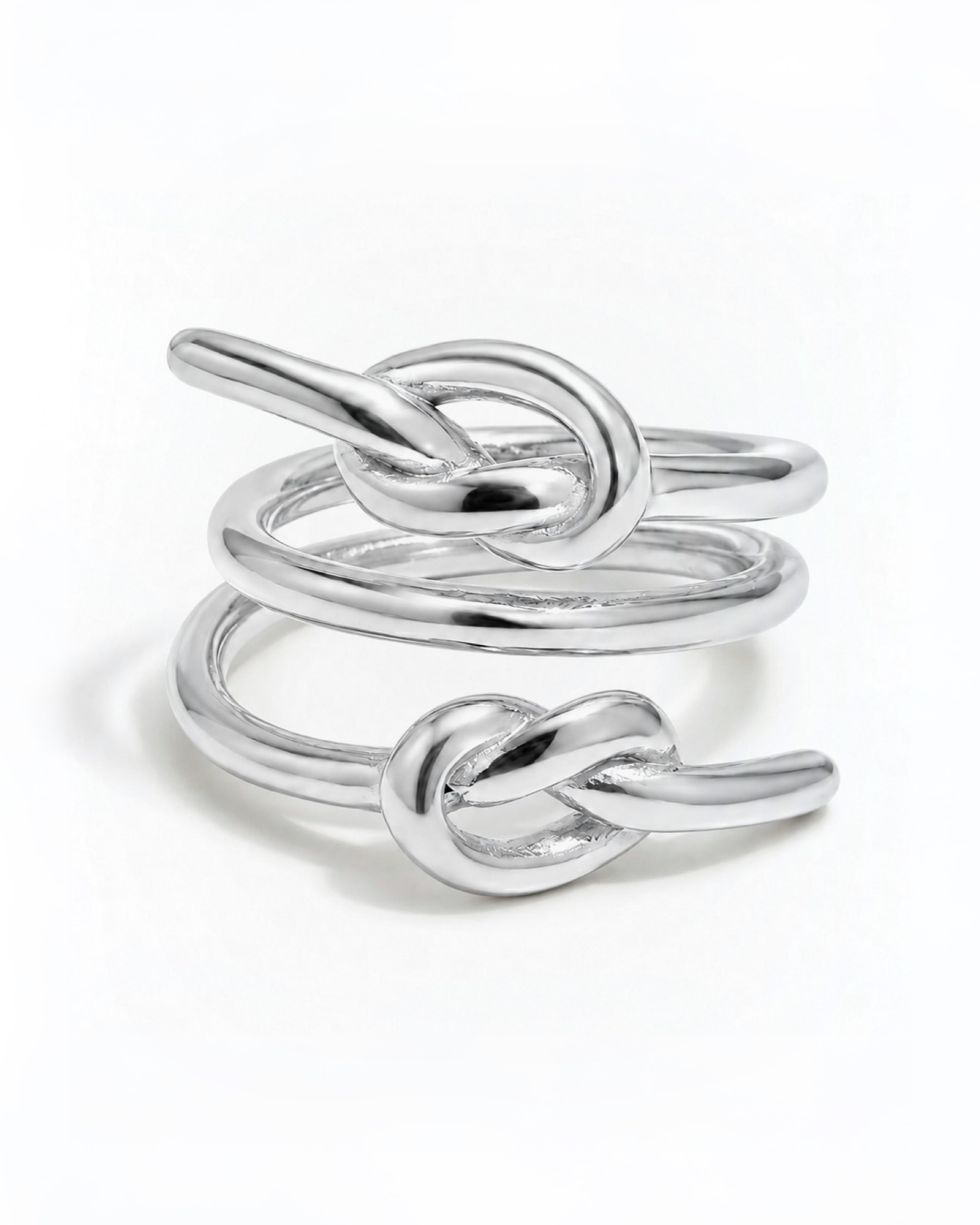 Tie Knot Double Layer Ring Marina Blanche