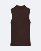 High-neck Sleeveless Top Marina Blanche
