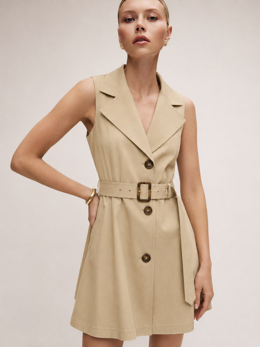 Trench Belt Dress Marina Blanche
