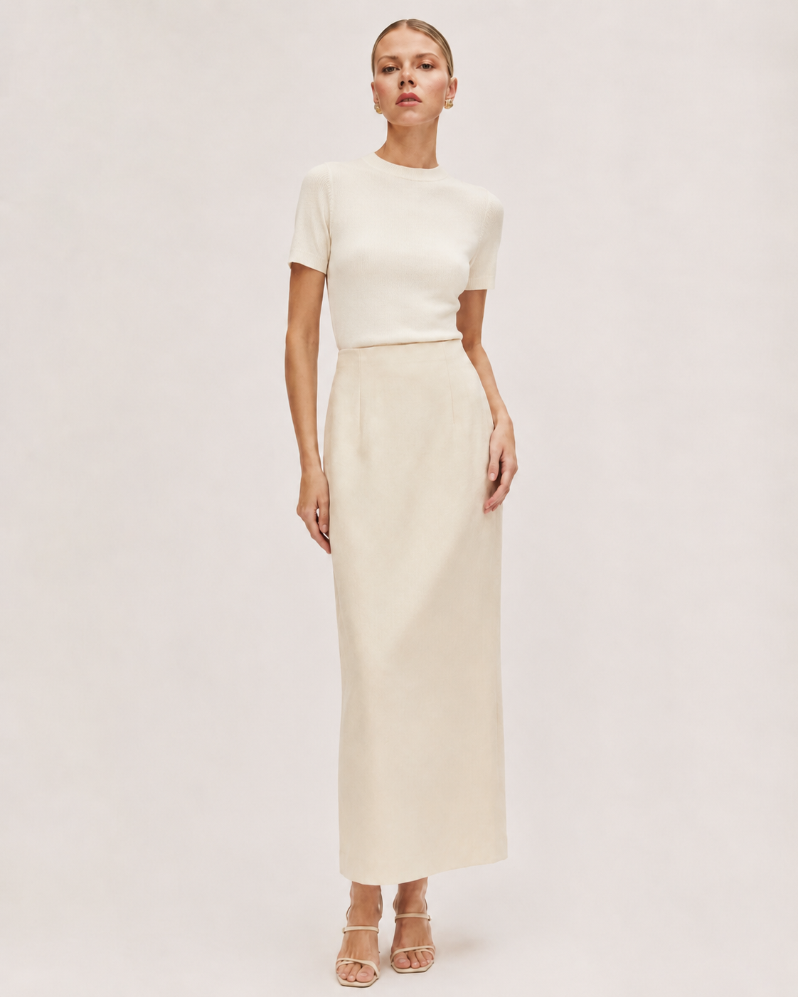 Linen-Wool Maxi Skirt – Été Marina Blanche