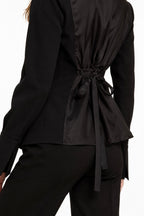 Opéra Tie-Neck Blouse in Silk Marina Blanche