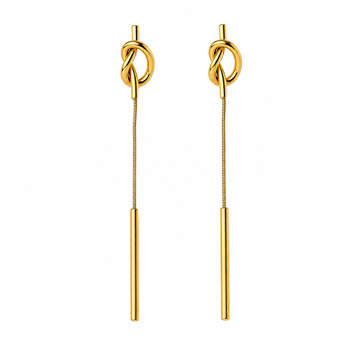 Tie Knot Hanging Line Earrings Marina Blanche