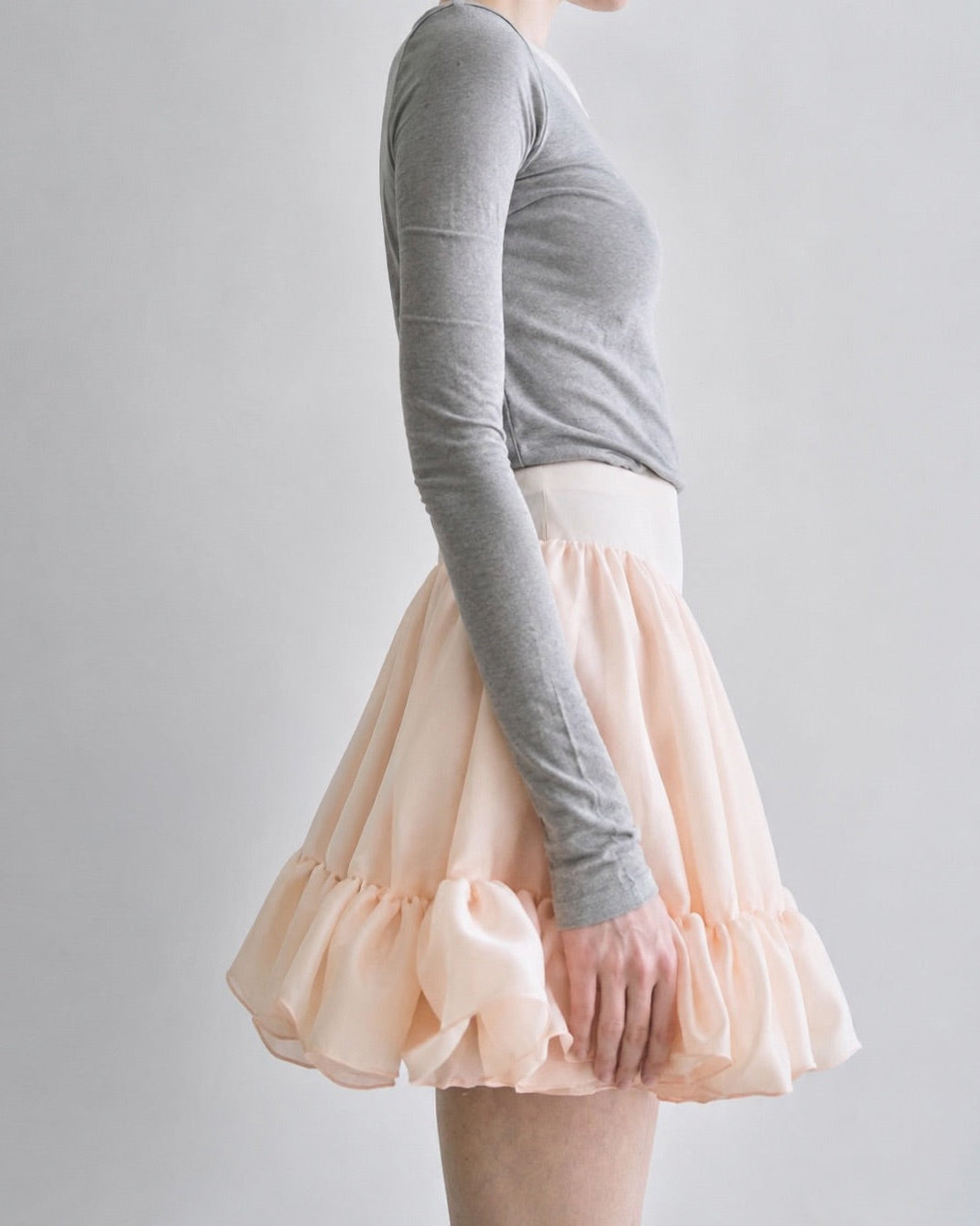 Voile Mini Skirt Marina Blanche