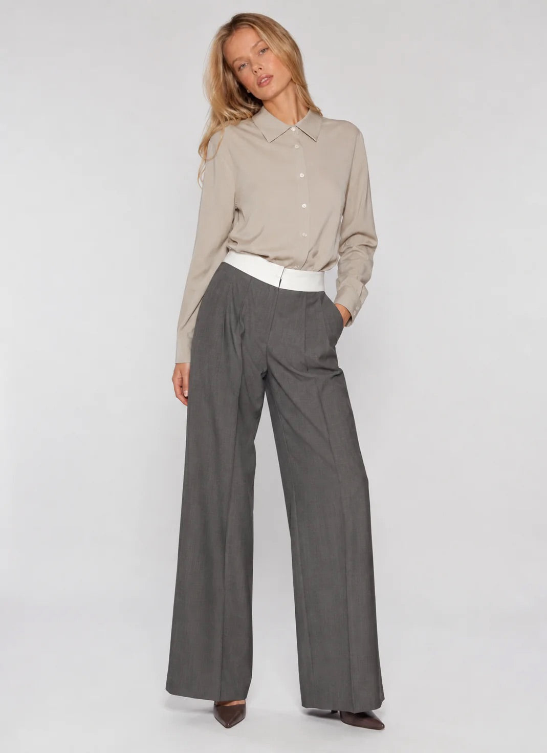 Relaxed Silk Crepe Shirt Marina Blanche