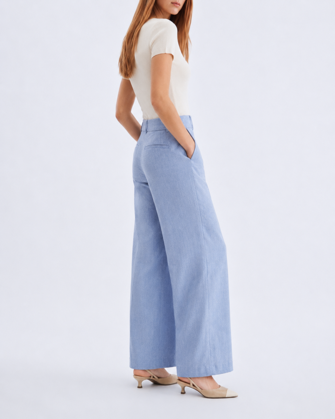 Linen Riviera Pant Marina Blanche