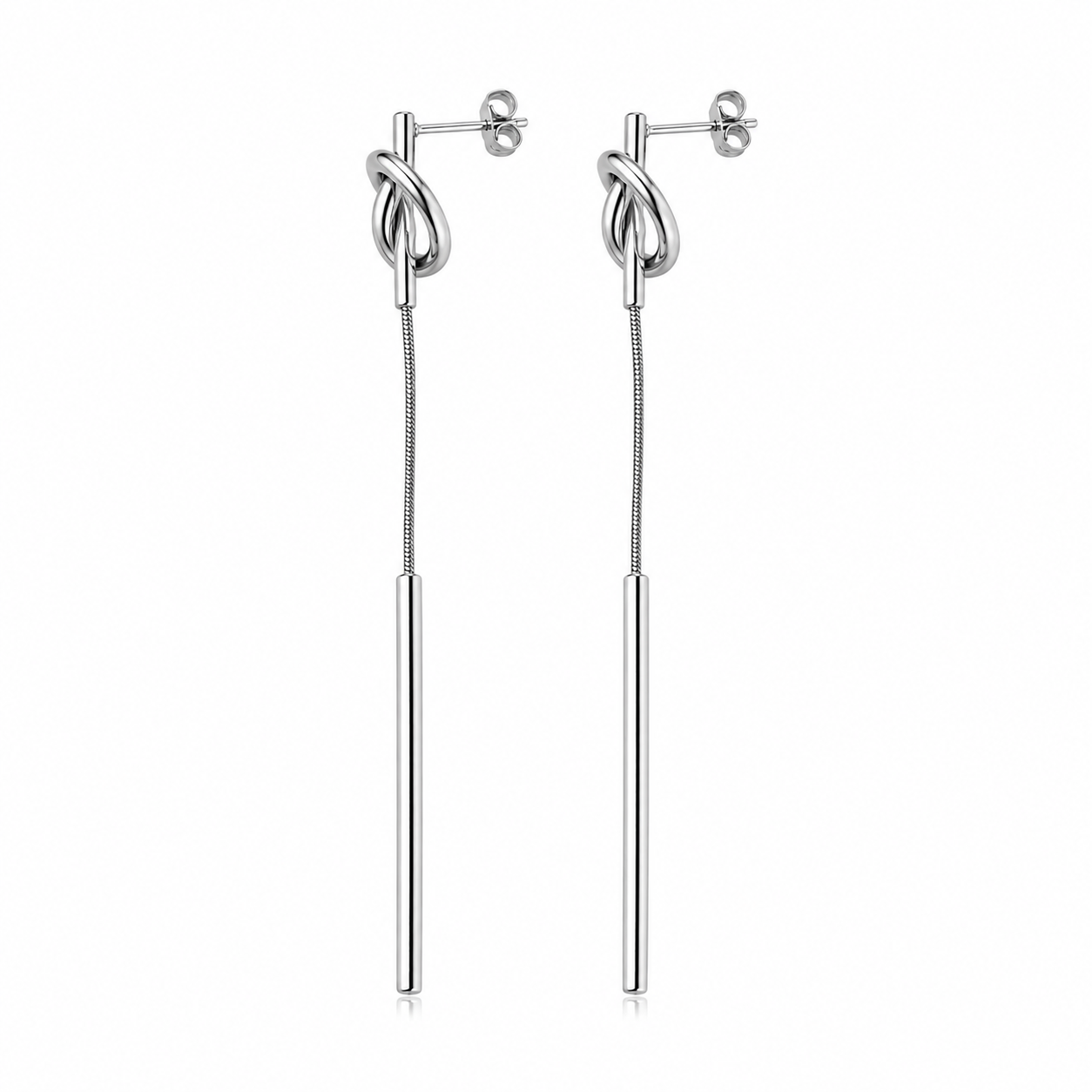 Tie Knot Hanging Line Earrings Marina Blanche