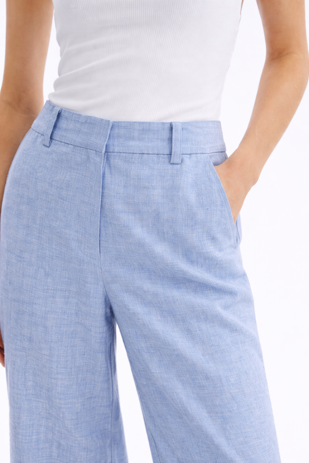 Linen Riviera Pant Marina Blanche