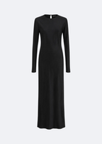 Long Sleeve Viscose Maxi Dress Marina Blanche