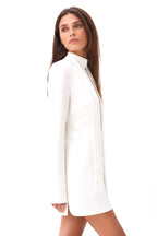 Keyhole Satin Mini Dress Marina Blanche