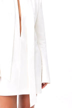 Keyhole Satin Mini Dress Marina Blanche