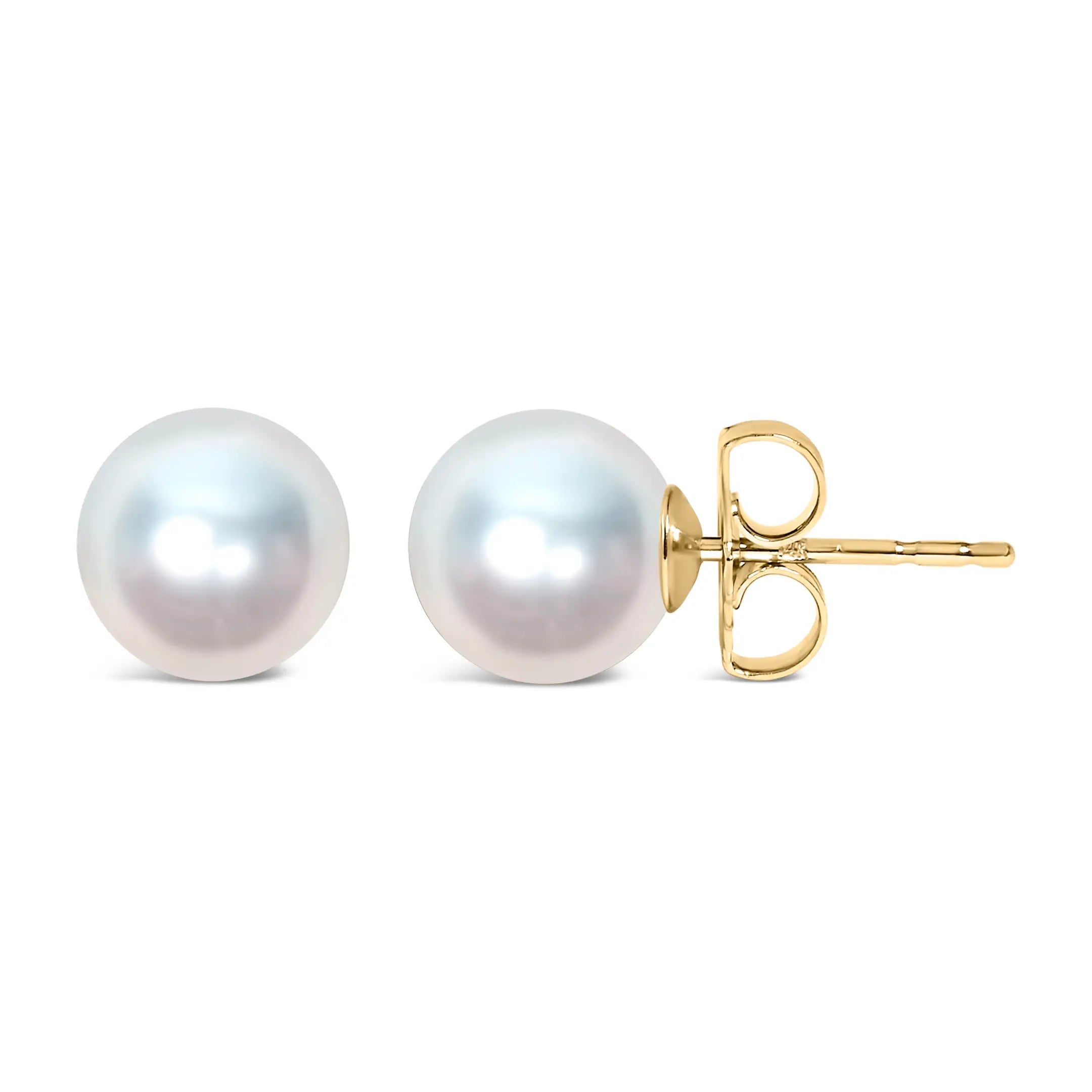 Classic Pearl Stud Earrings in 14k Gold Marina Blanche