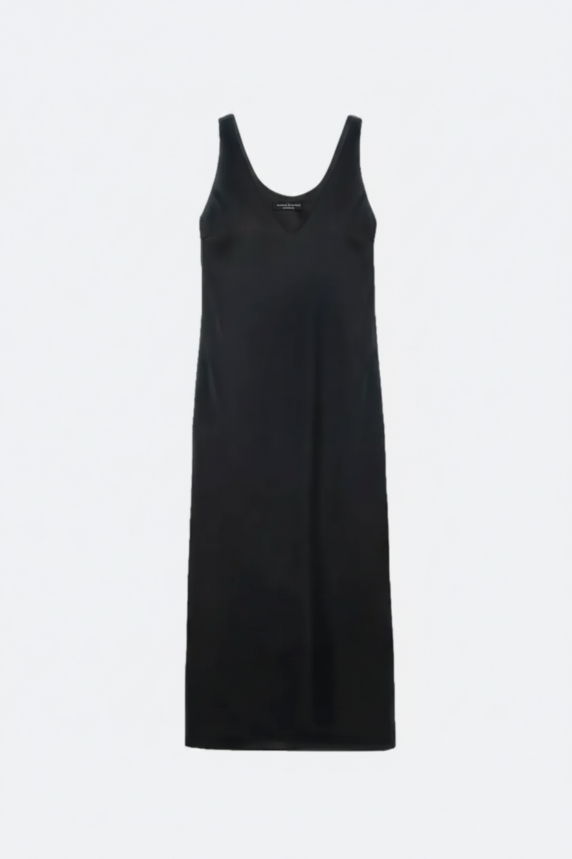 Satin V-Neck Maxi Dress Marina Blanche