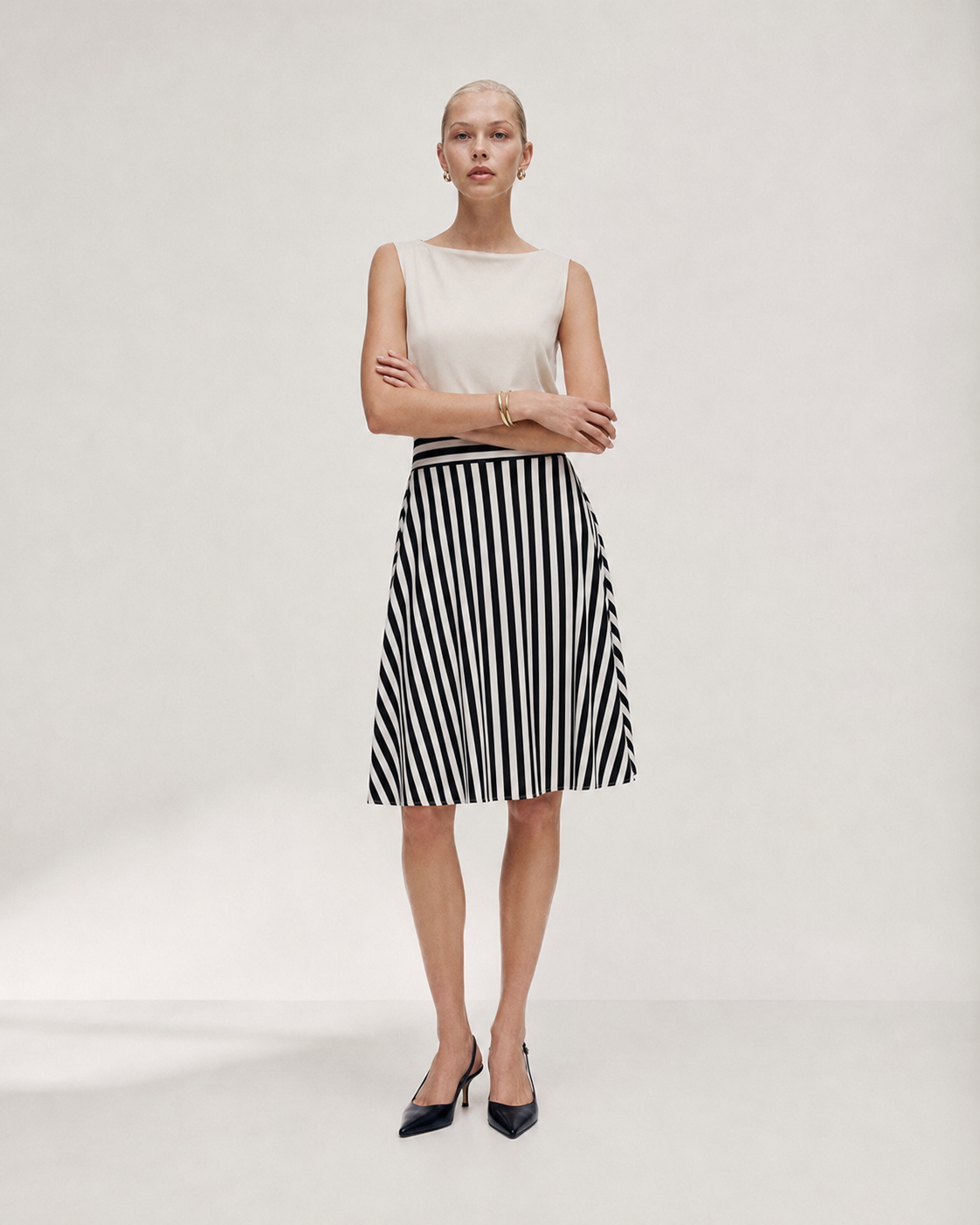 Marinière Midi Skirt Marina Blanche