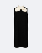 Silk Bow Collar Dress Marina Blanche