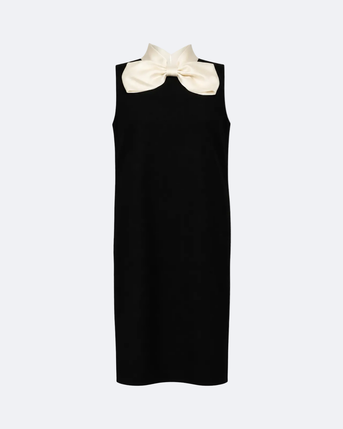 Silk Bow Collar Dress Marina Blanche