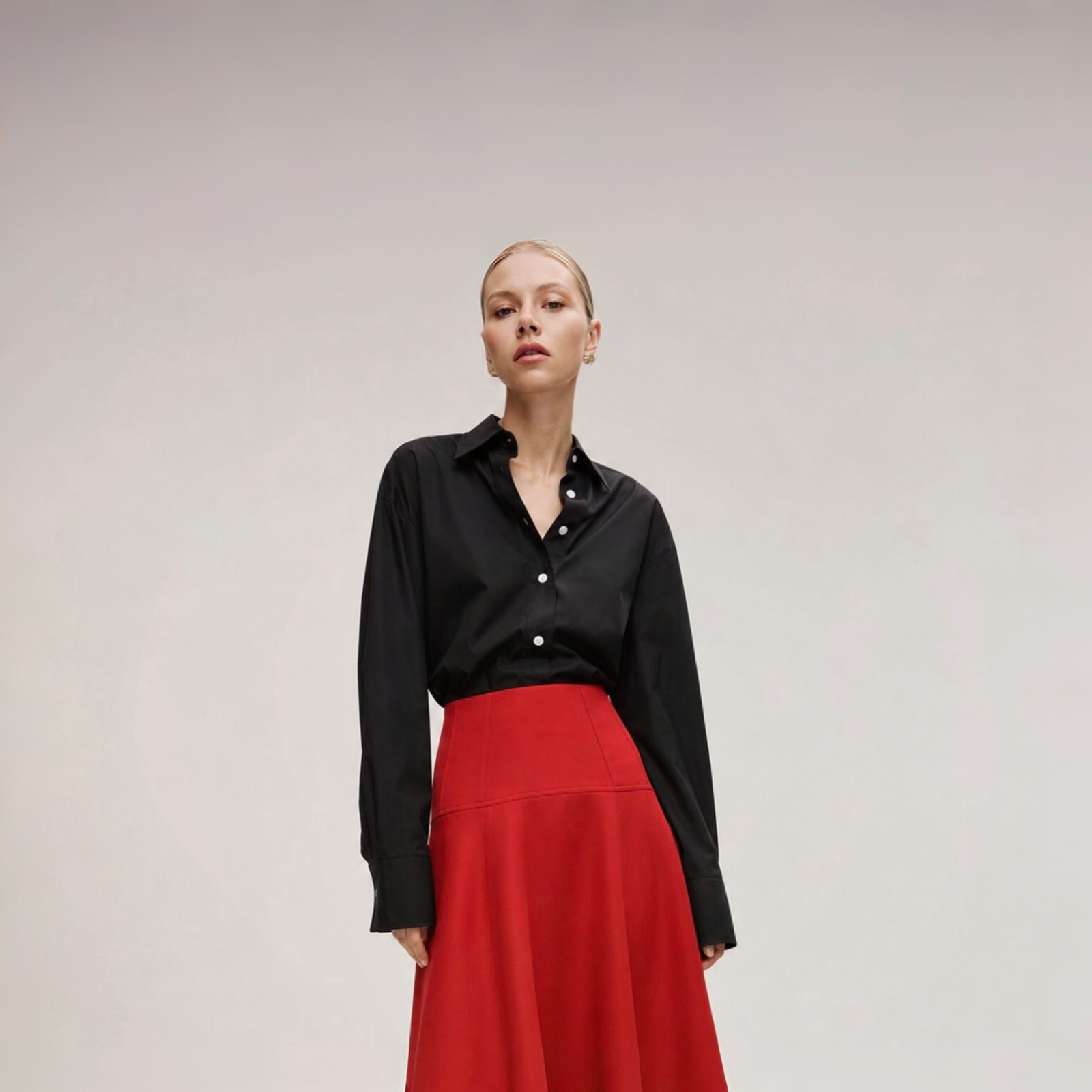 Relxed Shirt in Cotton Marina Blanche