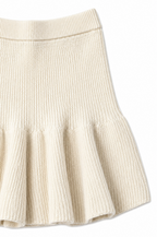 Ribbed Knit Mini Skirt Marina Blanche