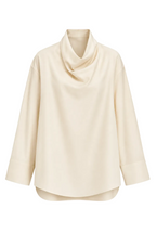 Draped High-Neck Blouse Marina Blanche
