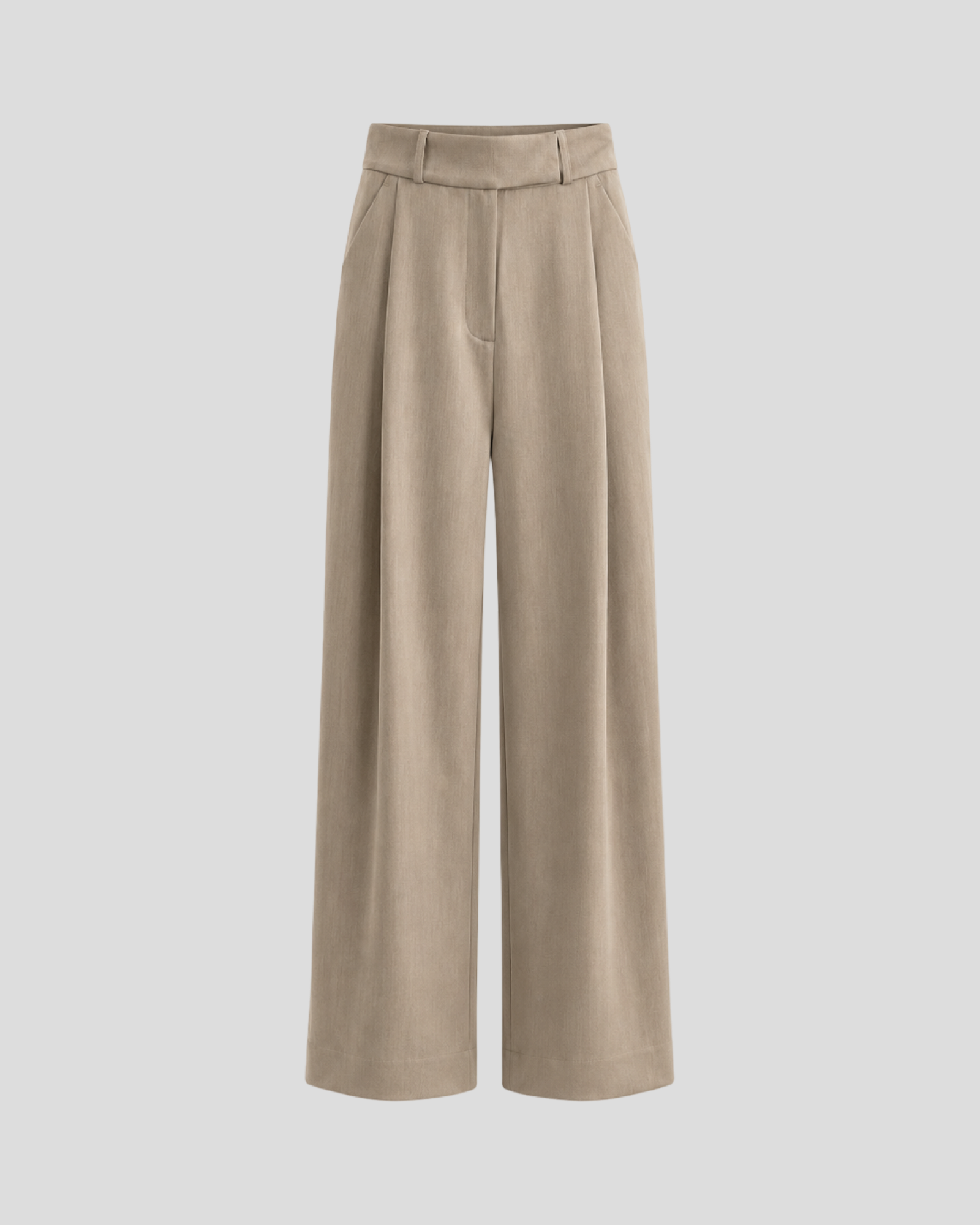 High-Waist Tailored Trousers in Worsted Wool Marina Blanche