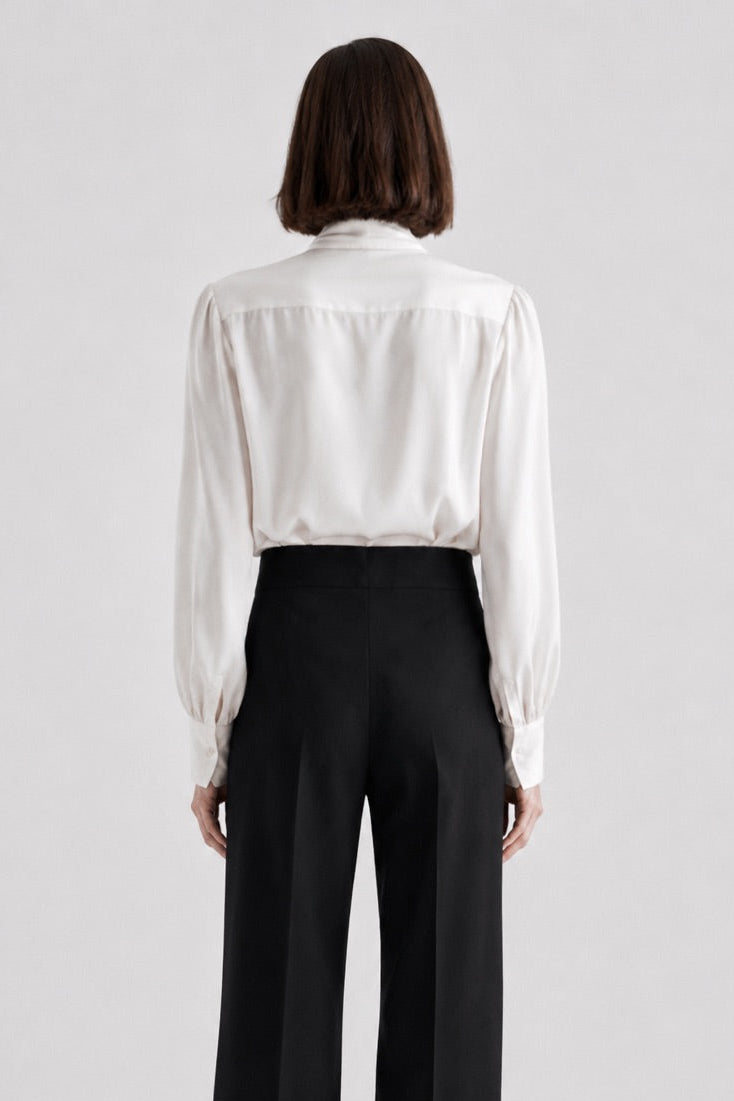Blus silke Marina Blanche