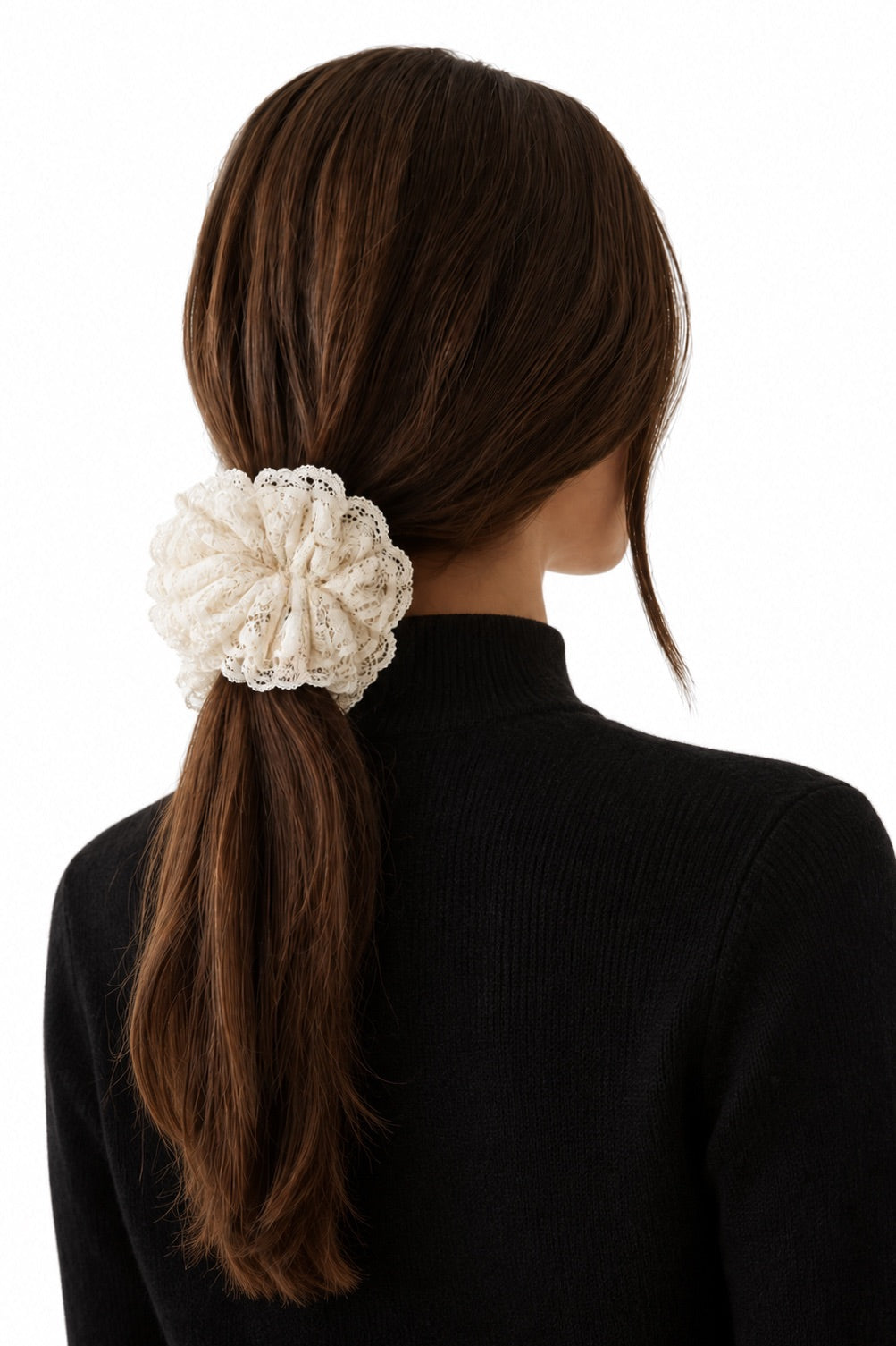 Lace Ruffle Chouchou Set Grande Marina Blanche