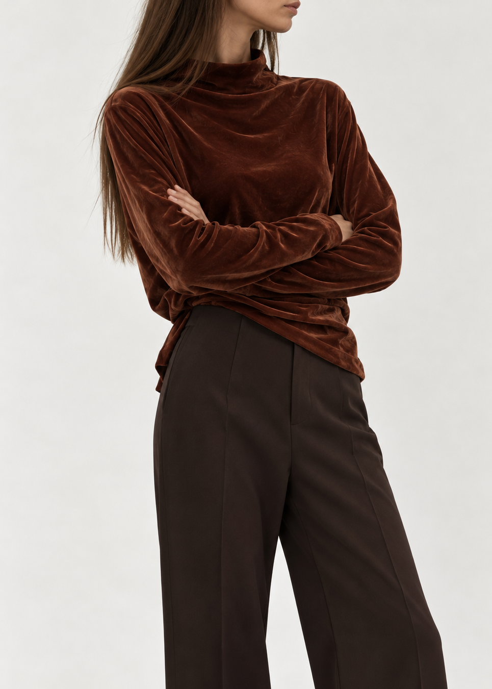 Fluid Cowl-Neck Top Marina Blanche