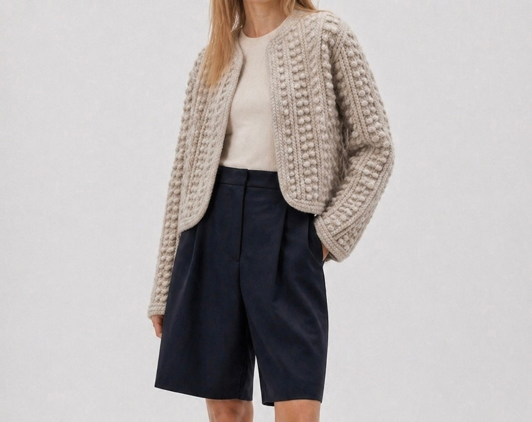 Jacket in Cashmere and Silk Marina Blanche