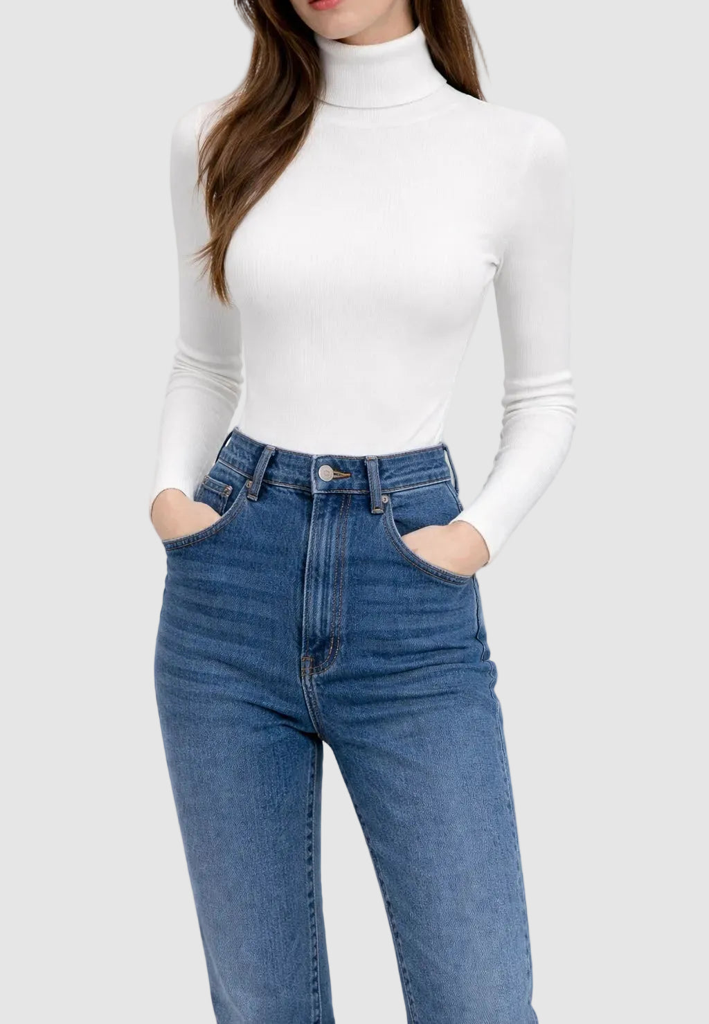 Colette Casein Rib High-Neck MarinaBlanche.com