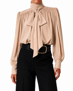 Bow Collar Blouse Marina Blanche