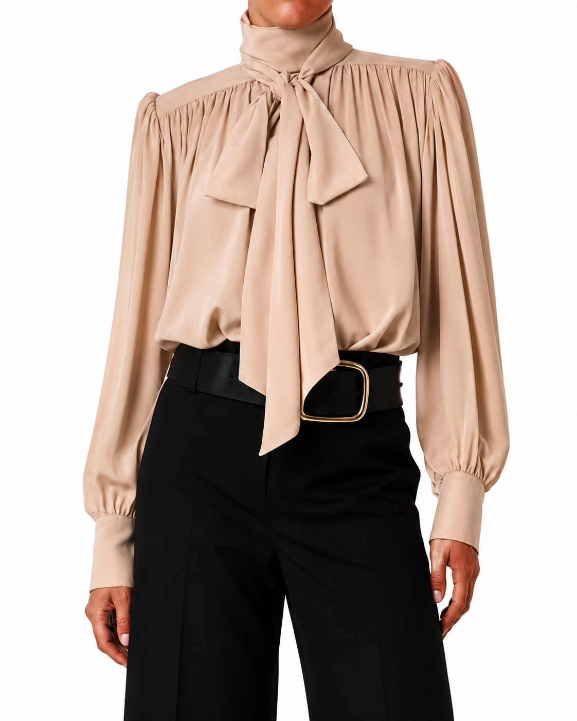 Bow Collar Blouse Marina Blanche