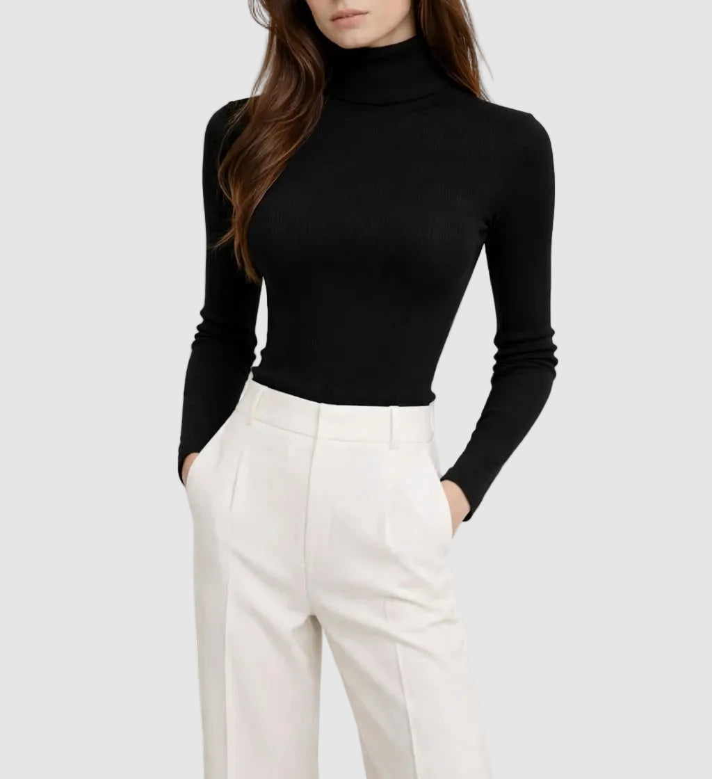 Colette Casein Rib High-Neck Marina Blanche