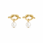 Knot Pearl Earring Marina Blanche