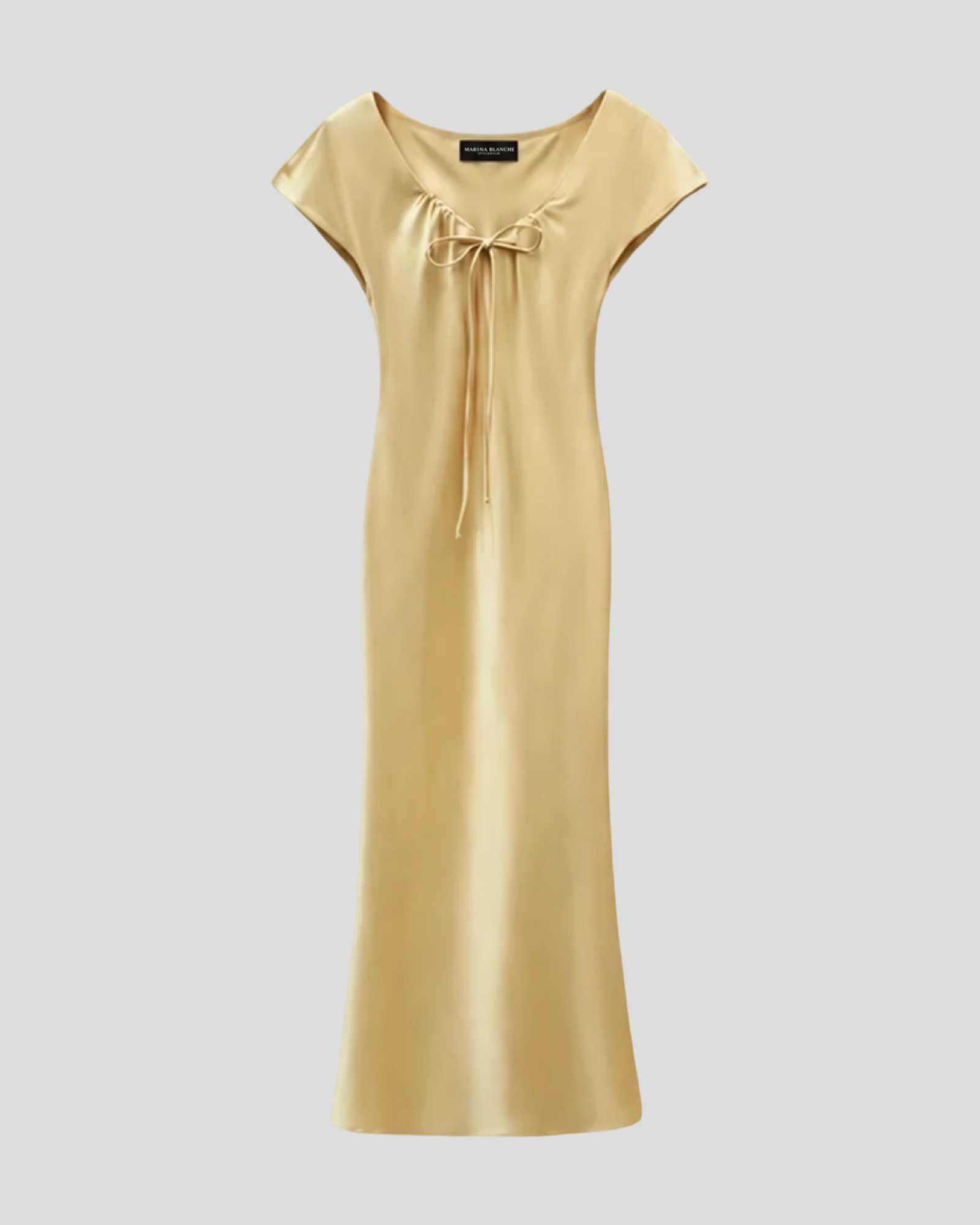 Satin Dress in Warm Champagne Marina Blanche