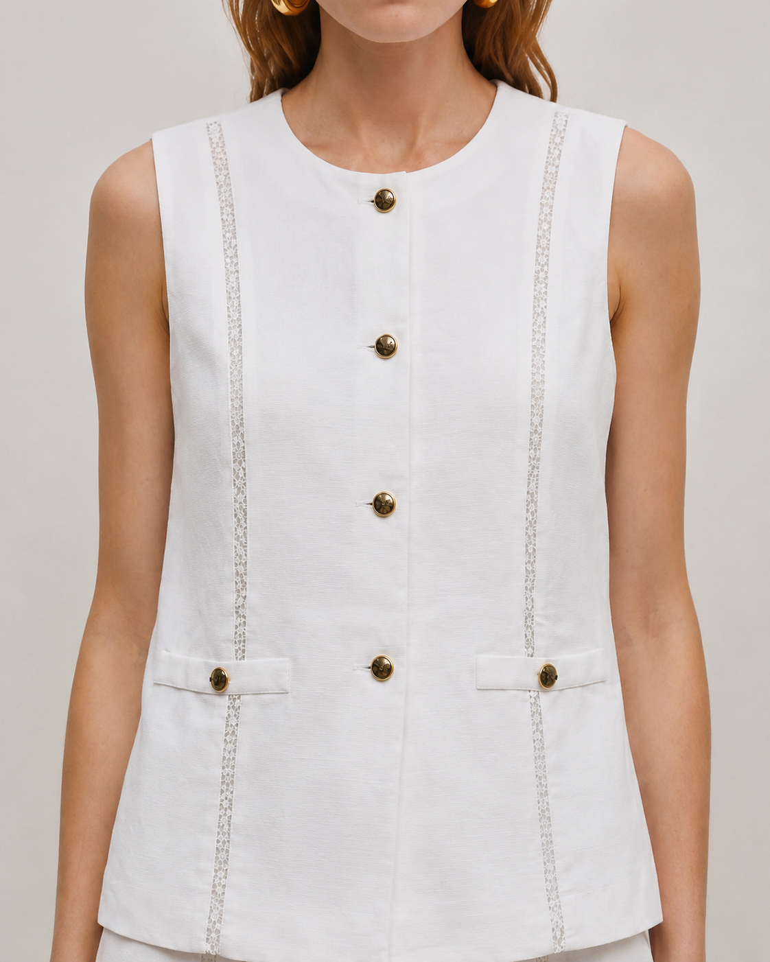 Céline Waistcoat Marina Blanche