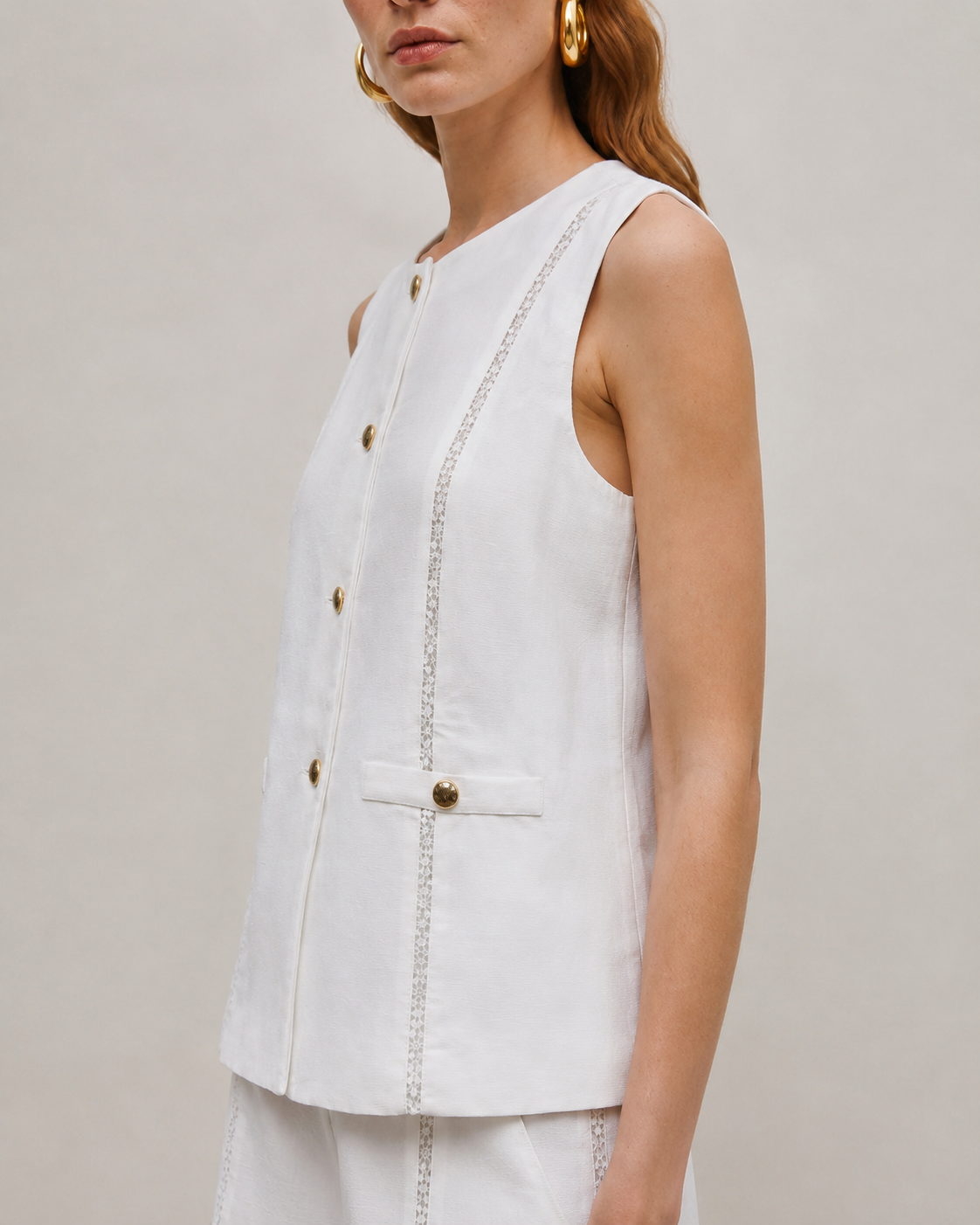 Céline Waistcoat Marina Blanche